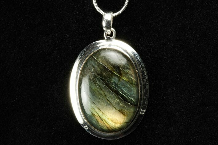 Brilliant Labradorite Pendant (Necklace) - Sterling Silver #192258